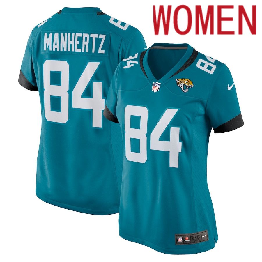 Women Jacksonville Jaguars #84 Chris Manhertz Nike Green Nike Game NFL Jersey->women nfl jersey->Women Jersey